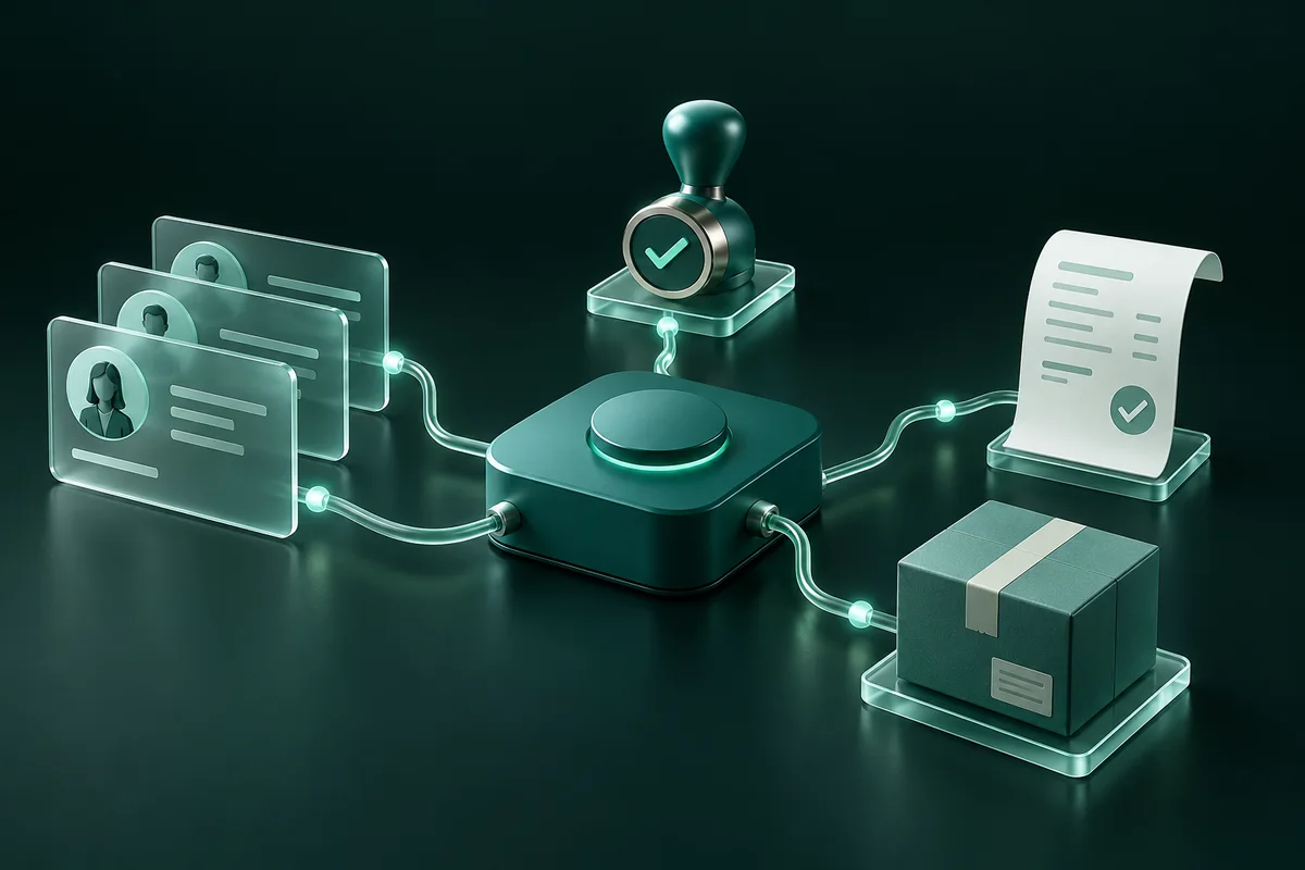 Connected customer records, approvals, payments and inventory